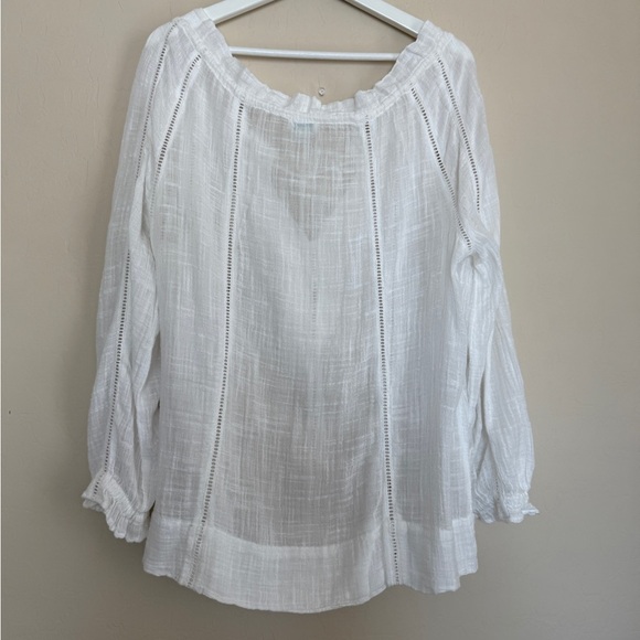 Sundance Artists Dream Blouse Top White Gauzy Sheer Boho Summer Beach Coastal S - Picture 7 of 7